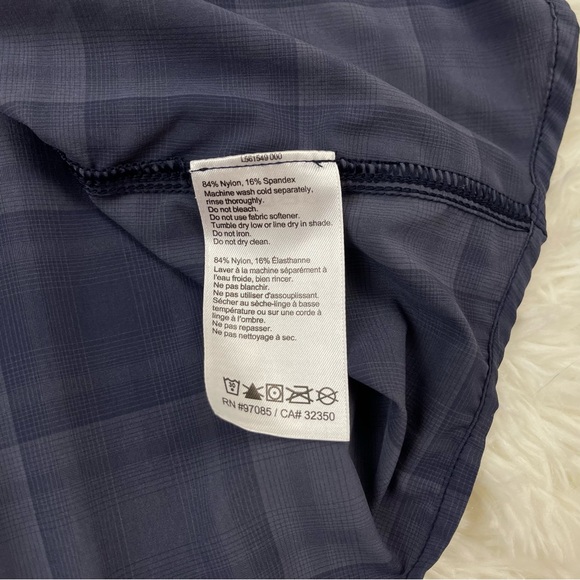 Outdoor Research Blue Grey Plaid Short Sleeve Nylon Button Down Shirt - Picture 11 of 11